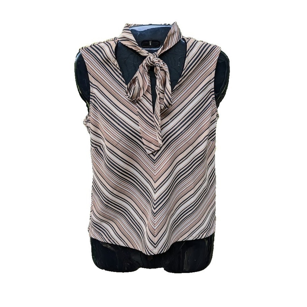 Vintage Jones NY Women Blouse XS Neck Bow Classic Officecore Preppy Career Chic